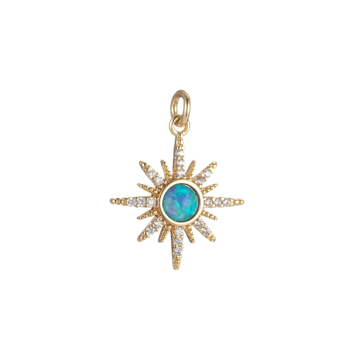 Opal Star Pendant, Gold Filled Star Burst charms Dainty Celestial jewelry making, charm for necklace Bracelet Earring Component M-432 M-433 M-434 - DLUXCA