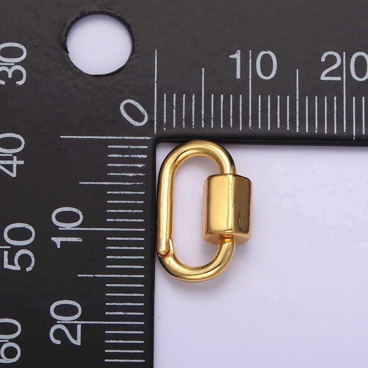 OS 14K Gold Filled 15mm Oval Snap Carabiner Minimalist Jewelry Finding Supply | Z573 - DLUXCA