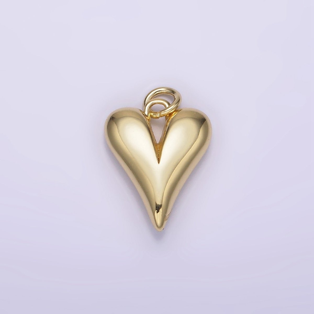 OS 14K Gold Filled 16mm Long Puffed Minimalist Heart Charm | AG196 - DLUXCA