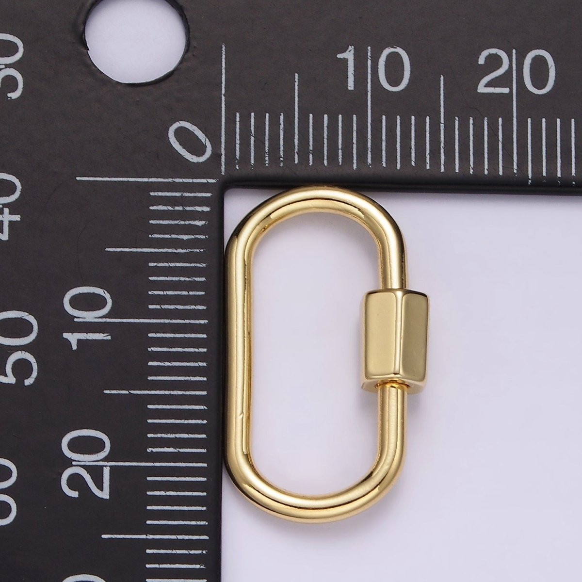 OS 14K Gold Filled 23mm Oblong Oval Carabiner Minimalist Jewelry Findings Supply | Z623 - DLUXCA