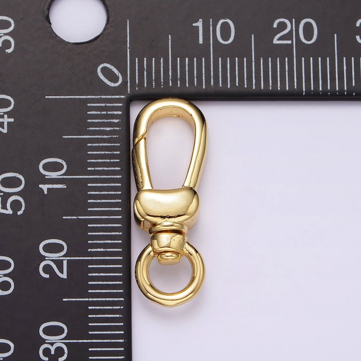 OS 14K Gold Filled 25mm Oblong Push Snap Gate Triggerless Swivel Closure | Z-605 - DLUXCA