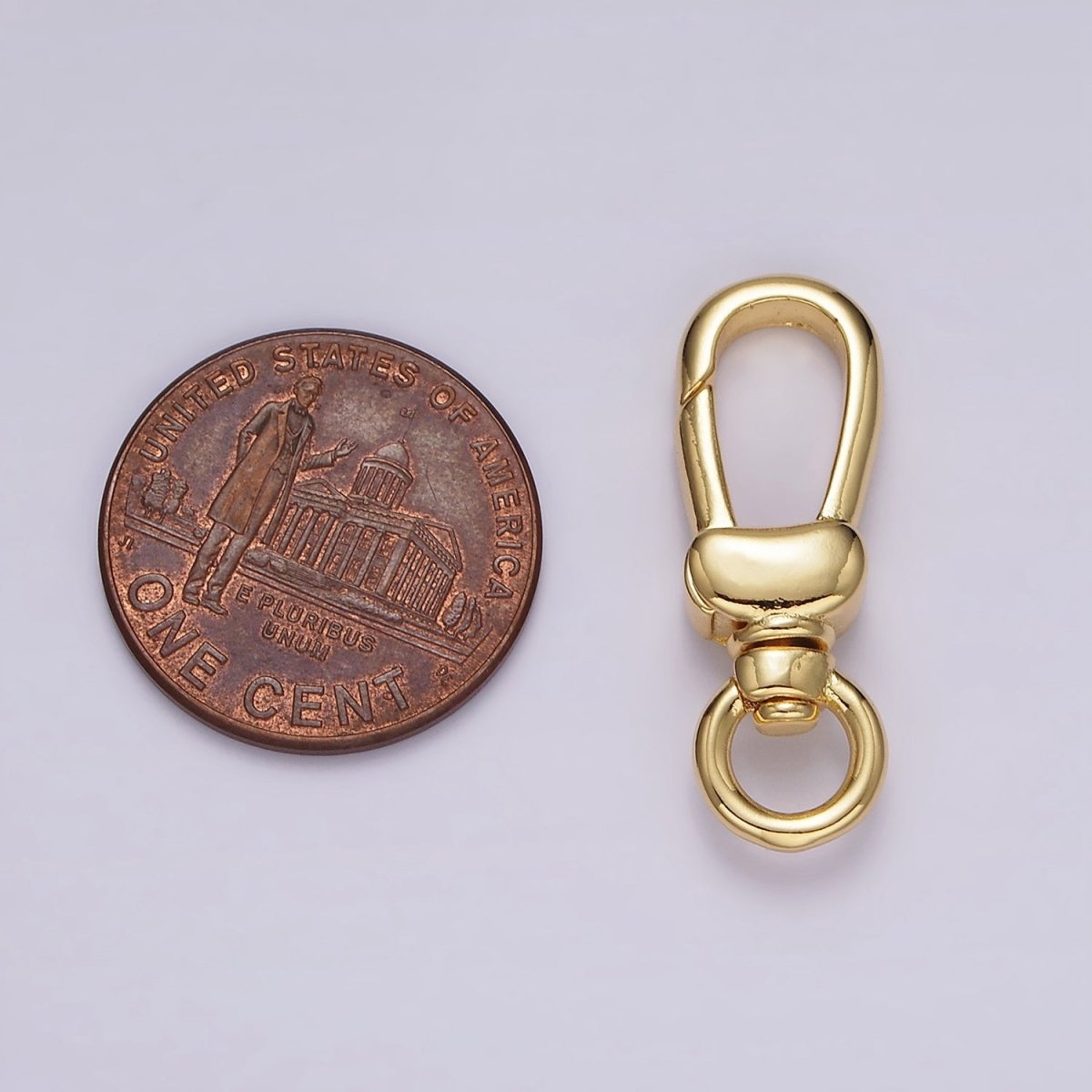 OS 14K Gold Filled 25mm Oblong Push Snap Gate Triggerless Swivel Closure | Z-605 - DLUXCA