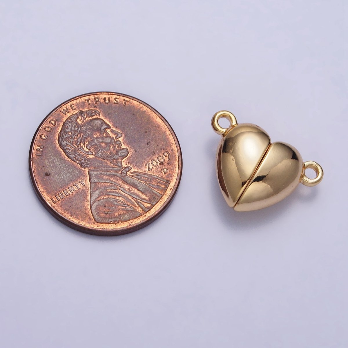 OS 16mm Gold Magnetic Heart Connector Jewelry Closure | Z-064 - DLUXCA