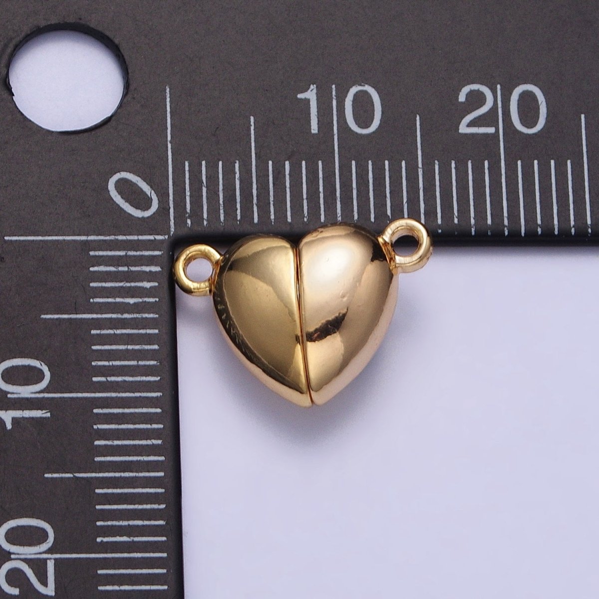 OS 16mm Gold Magnetic Heart Connector Jewelry Closure | Z-064 - DLUXCA