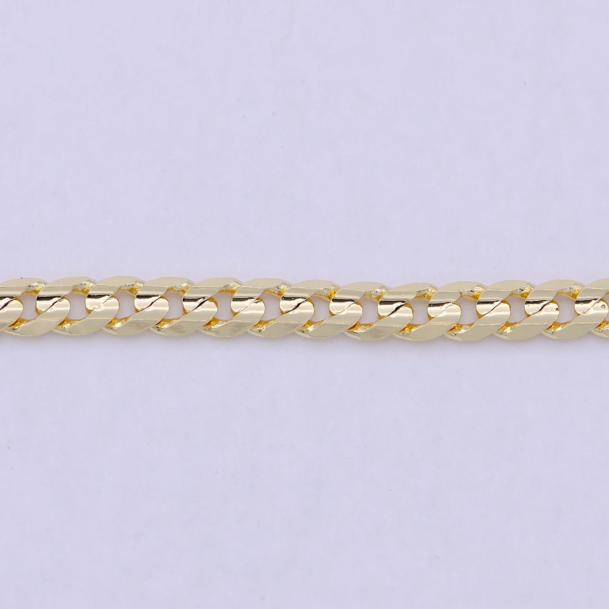 OS 18k Gold Filled Cuban Link Chain Bracelet 7", Gold Curb Chain Bracelet, Miami Cuban Bracelet, Cuban Chain Bracelet Women WA-847 - DLUXCA