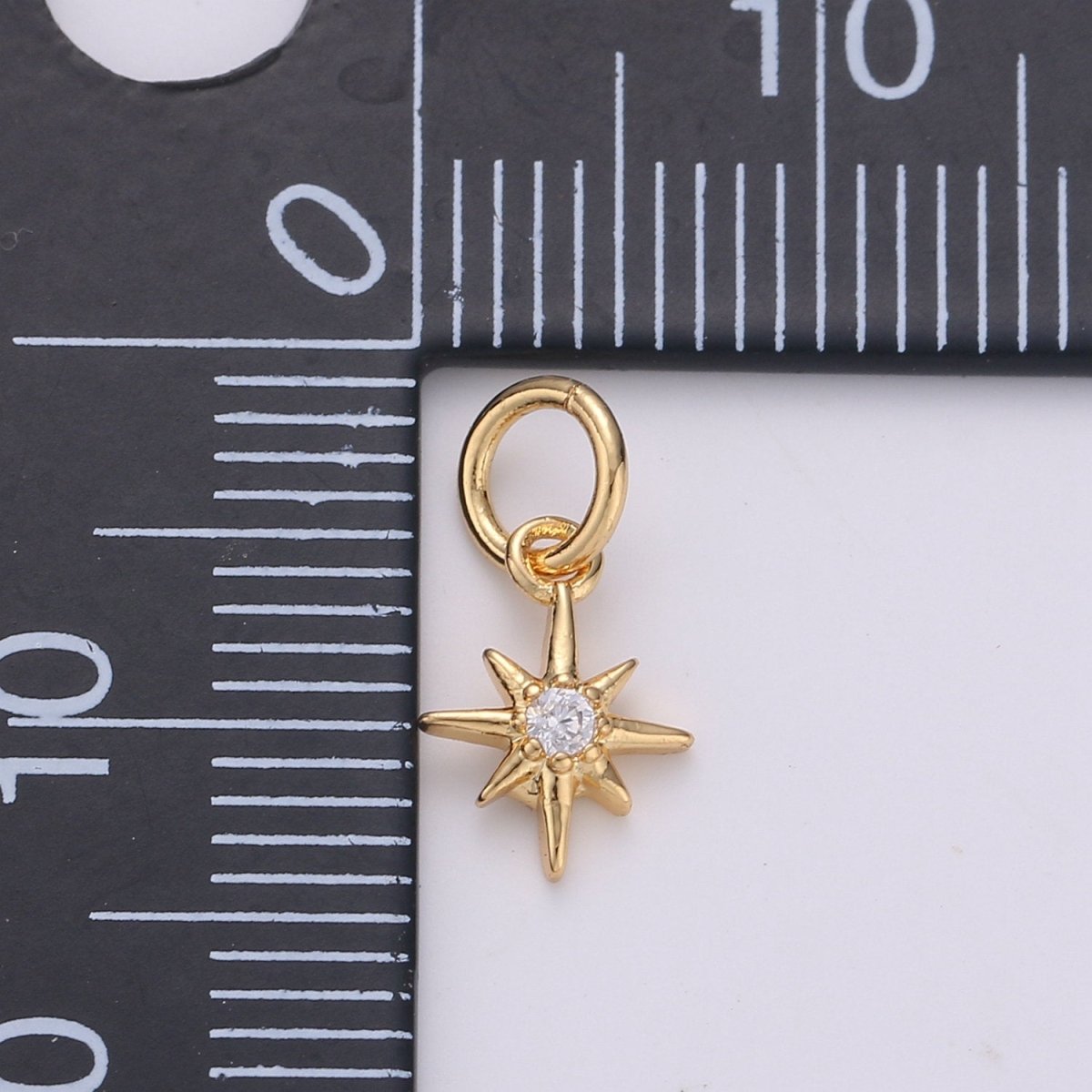 OS 24k Gold Filled Tiny Star Charm Gold North Star Charm Micro Pave Celestial Charm GF Necklace Bracelet Earring Jewelry Making Supply D-080 - DLUXCA