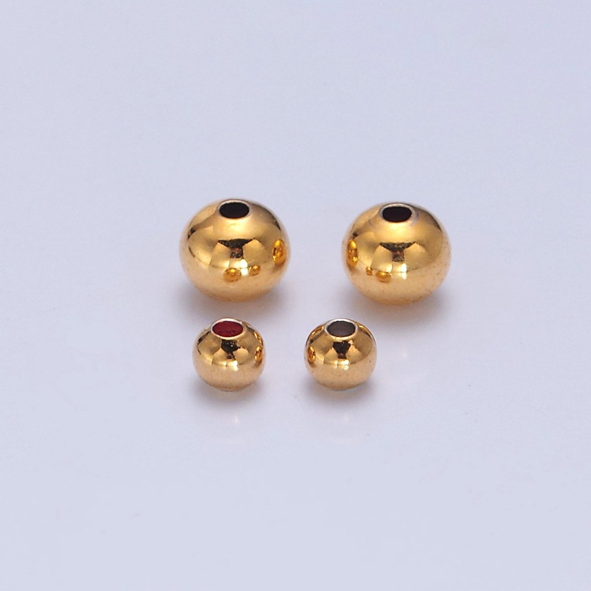 OS 4mm / 6mm 24K Gold Filled Beads. Gold Spacer Beads, Gold Spacer Ball Bracelet Connectors, Wholesale Jewelry Supplier L-744 L-745 - DLUXCA