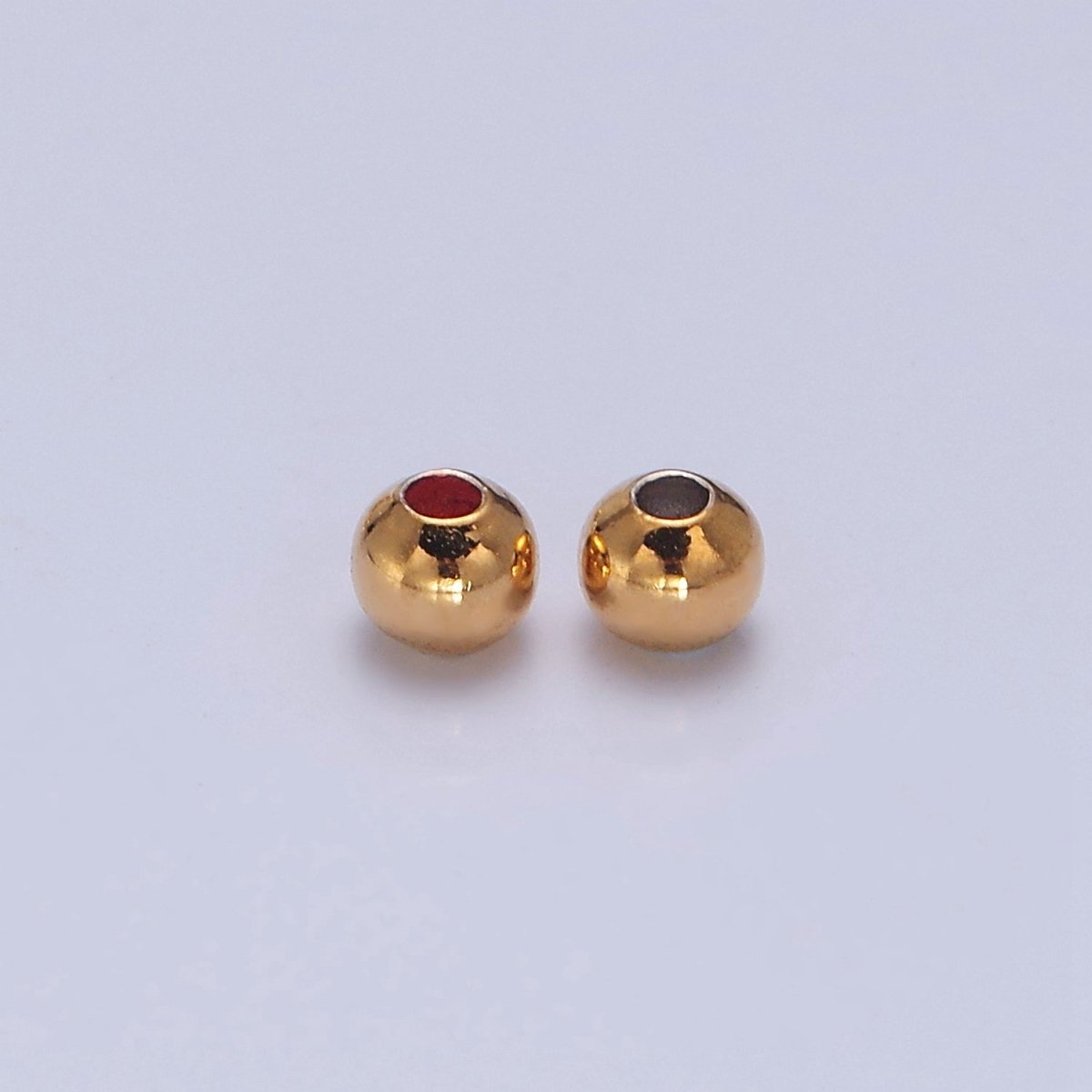 OS 4mm / 6mm 24K Gold Filled Beads. Gold Spacer Beads, Gold Spacer Ball Bracelet Connectors, Wholesale Jewelry Supplier L-744 L-745 - DLUXCA