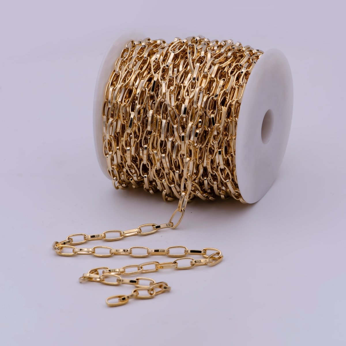 OS Clearance Pricing BLOWOUT 16K Gold Filled Thick Cable Chain, 11.5X5.6mm Pink Tone Unfinished Chain by Yard, For Jewelry Making | ROLL-568 - DLUXCA