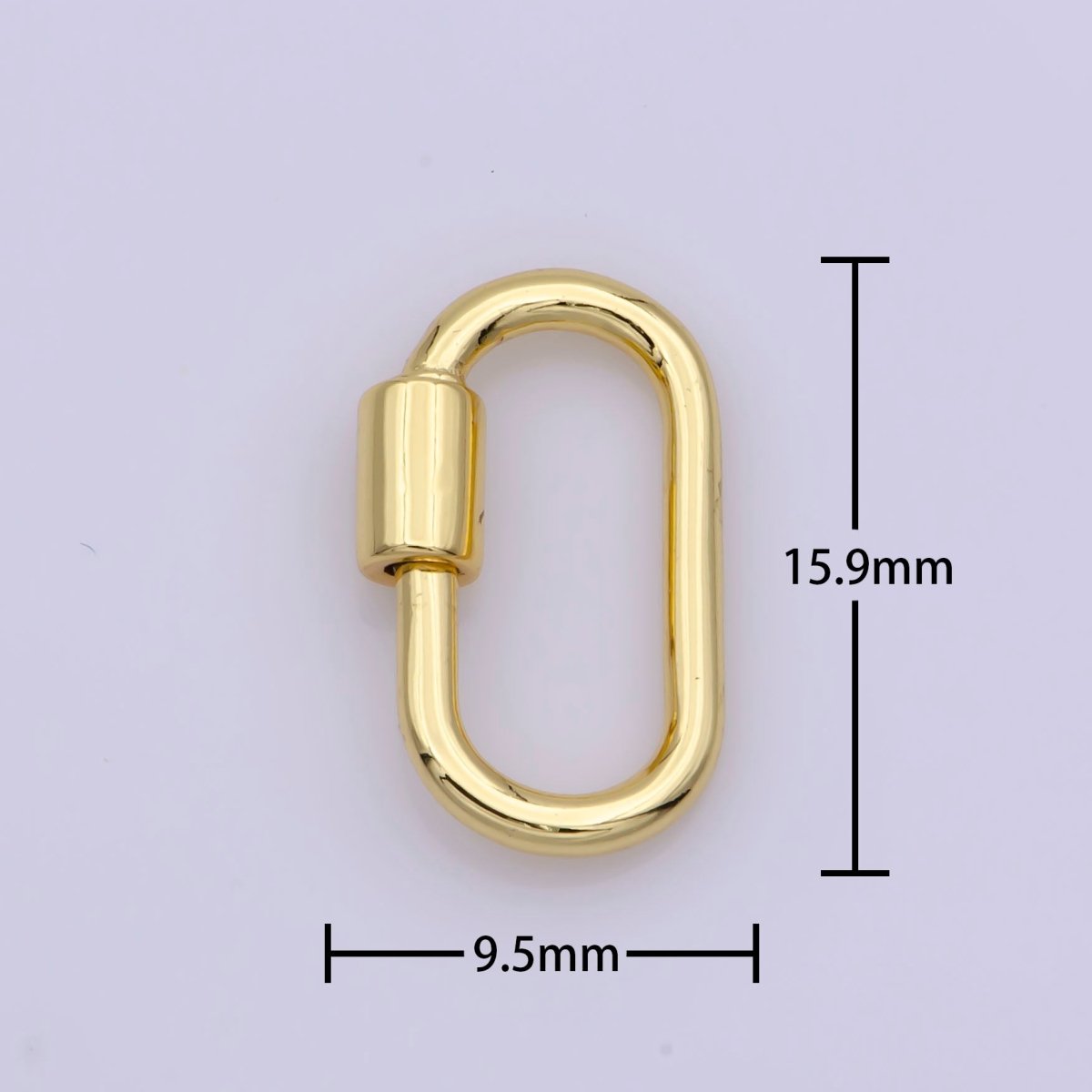 OS Dainty Carabiner Clasp in Gold Filled - Gold Oval with Screw On Mechanism carabiner clasp Bracelet Clasp 16mmx9mm L-531 - DLUXCA