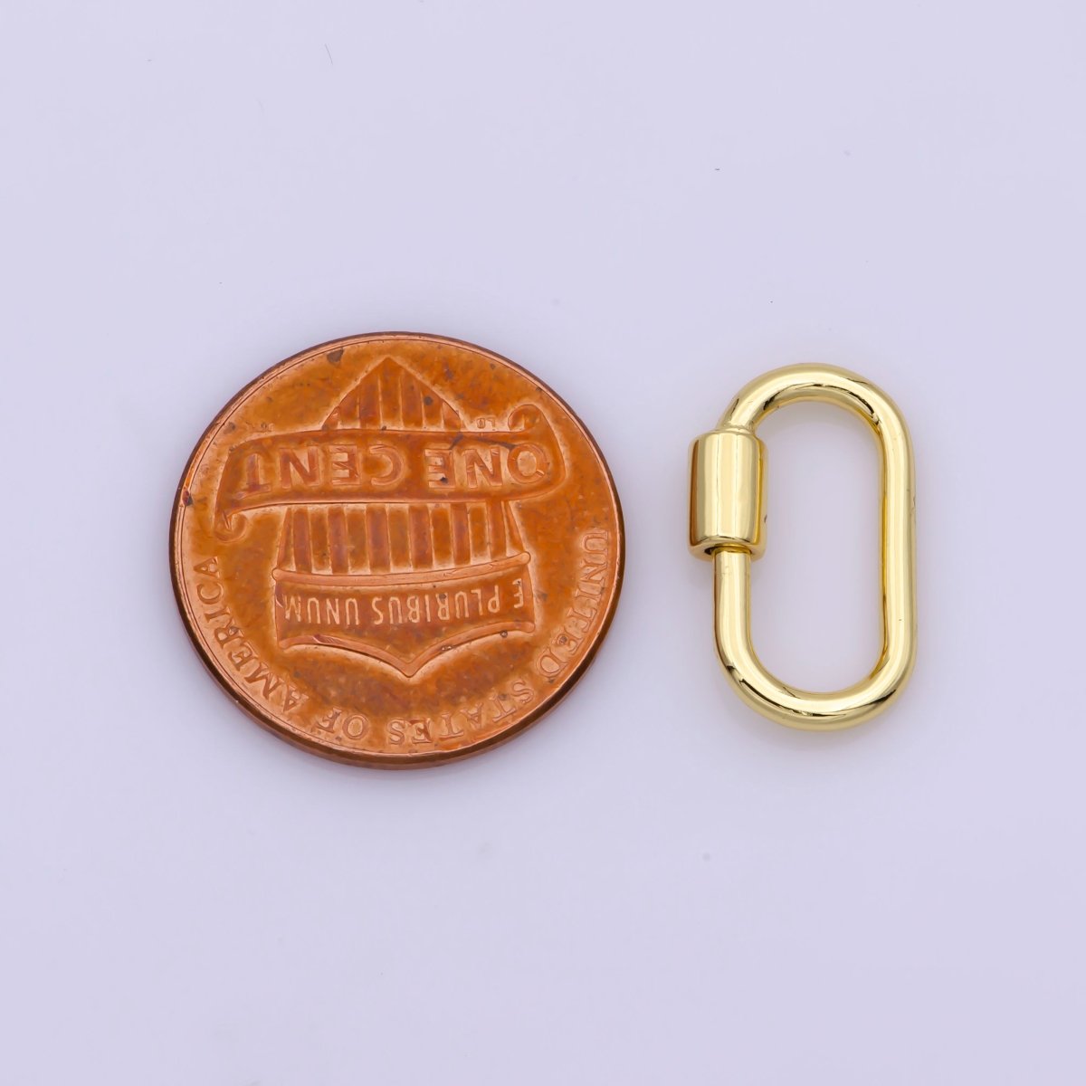 OS Dainty Carabiner Clasp in Gold Filled - Gold Oval with Screw On Mechanism carabiner clasp Bracelet Clasp 16mmx9mm L-531 - DLUXCA