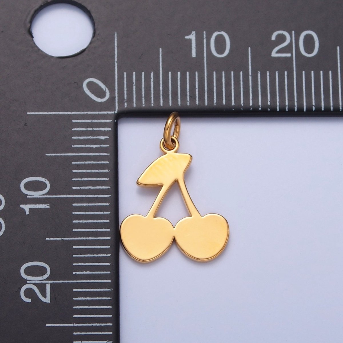 OS Dainty Gold Flat Cherry Pendant Only Charm for Necklace Bracelet Earring 14K or 24K Gold Filled W-252 W-468 - DLUXCA