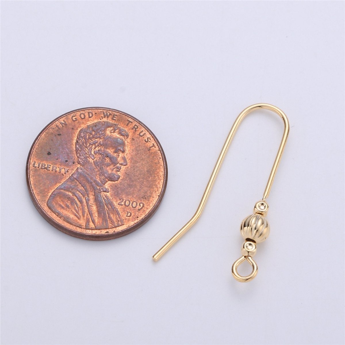 OS Ear Hooks 14k Gold Filled Ear Wires with Open Link for Charm, Handmade Earring Findings, Gold Earwires, DIY Jewelry Supply Component K-222 - DLUXCA