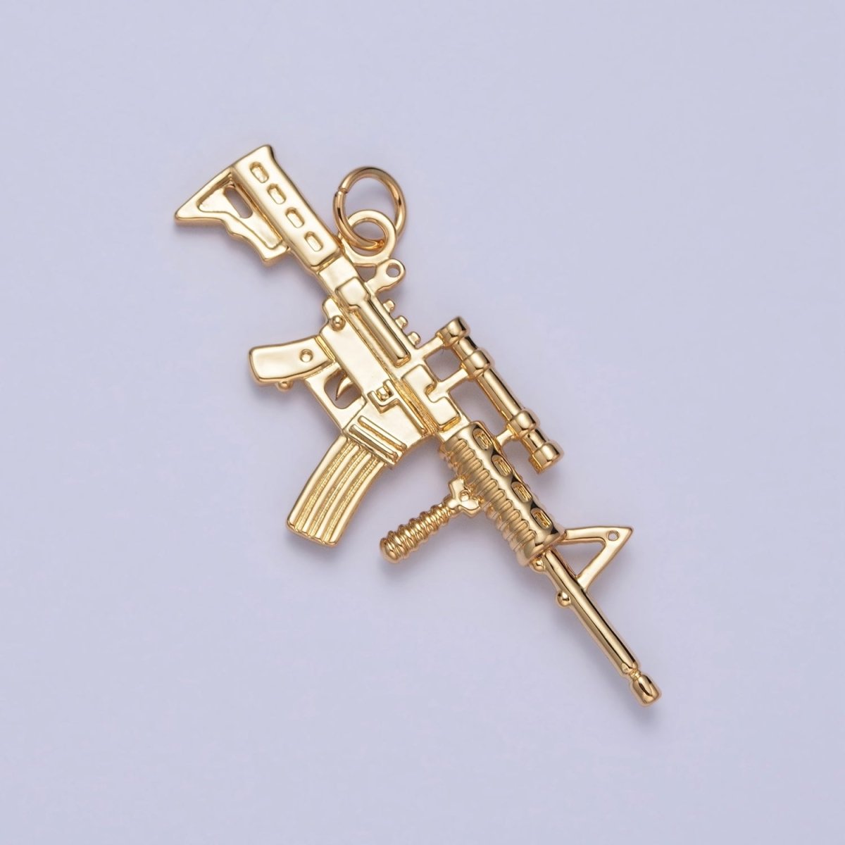 OS Gold AR-15 Gun Rifle Sniper Weapon Charm | X-145 - DLUXCA