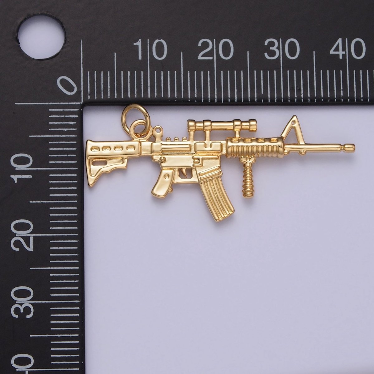 OS Gold AR-15 Gun Rifle Sniper Weapon Charm | X-145 - DLUXCA