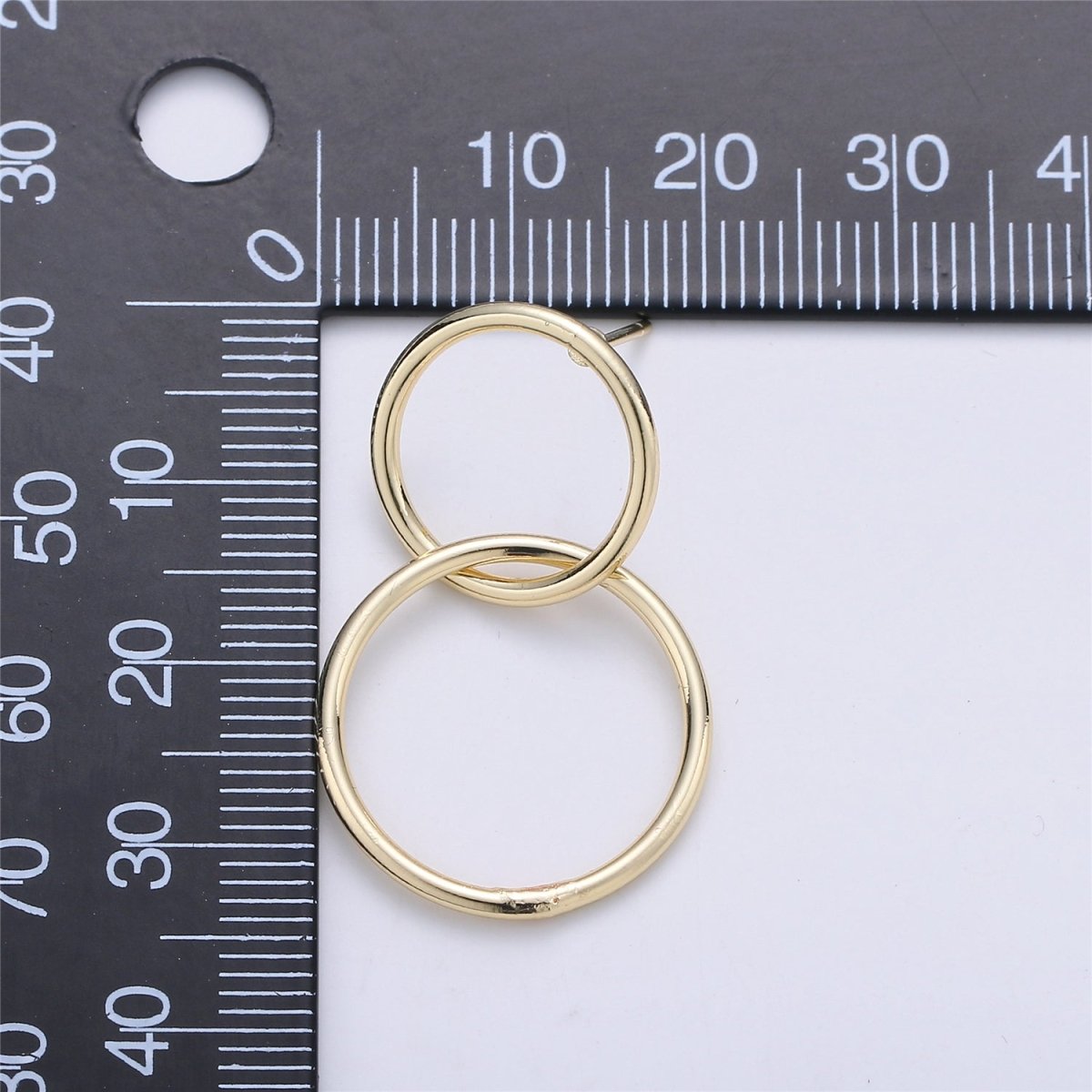 OS Gold Filled hoop earrings Modern minimal Geometric earring Statement Circle earrings Gift for her K-223 - DLUXCA