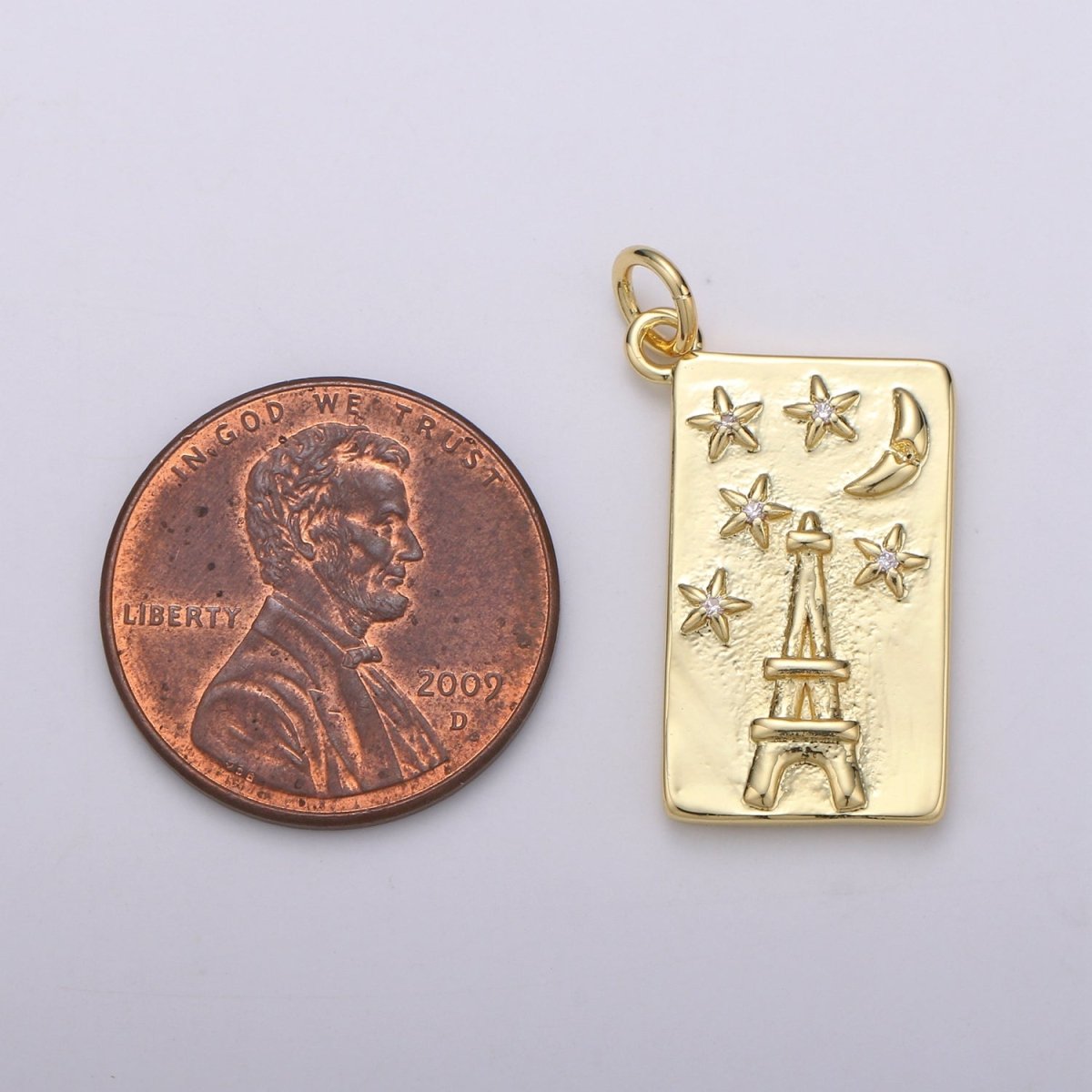 OS Gold Filled Night Time Eiffel Paris Charm D-843 - DLUXCA