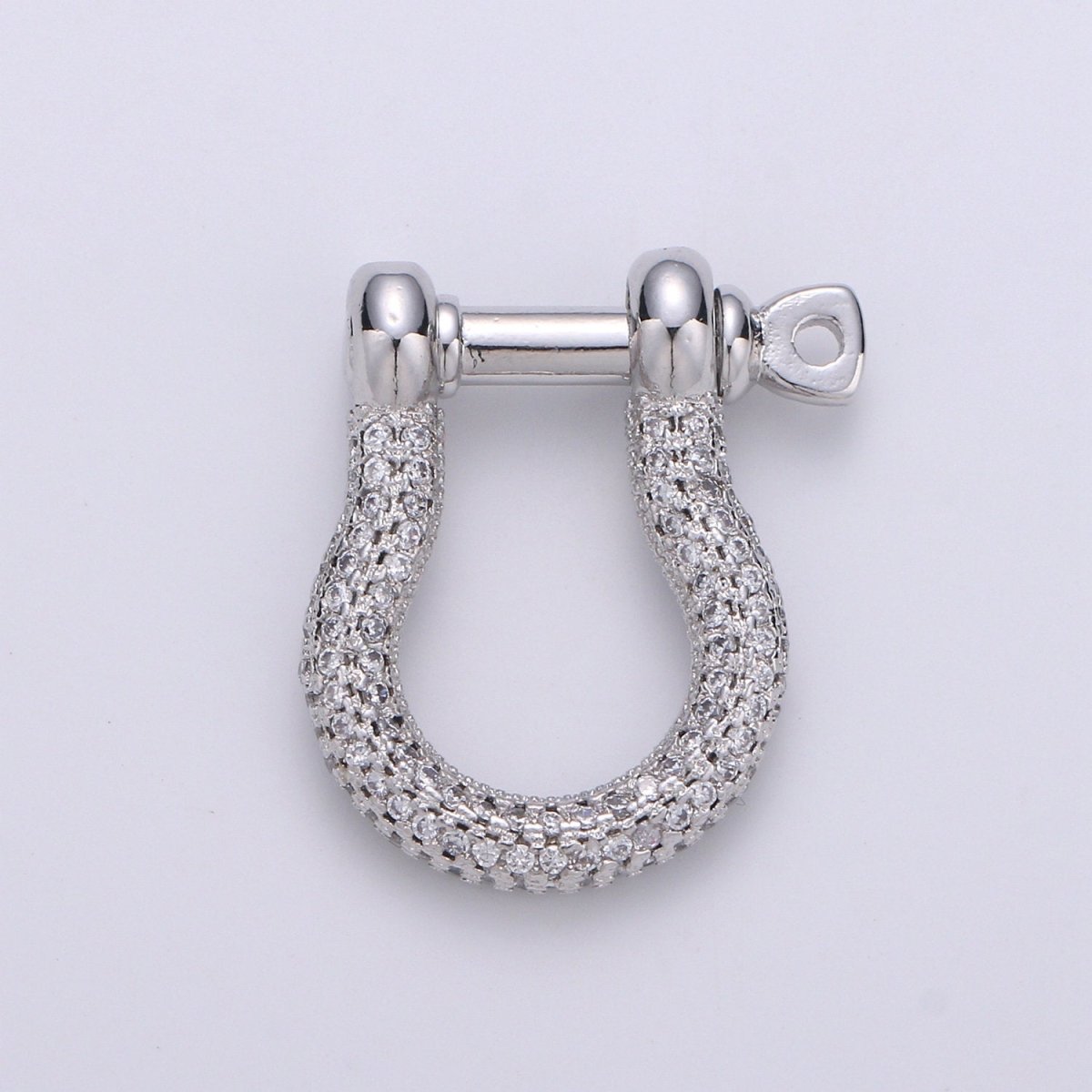 OS Gold Shackle Clasp U Lock Clasp With Screw Rod for U Lock Micro Pave Carabiner clasp Cz Anchor Shackle for Jewelry Making K-924 K-925 - DLUXCA