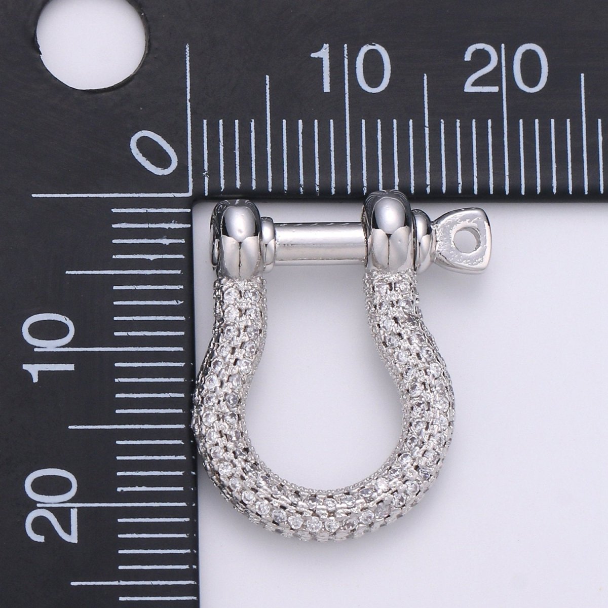 OS Gold Shackle Clasp U Lock Clasp With Screw Rod for U Lock Micro Pave Carabiner clasp Cz Anchor Shackle for Jewelry Making K-924 K-925 - DLUXCA