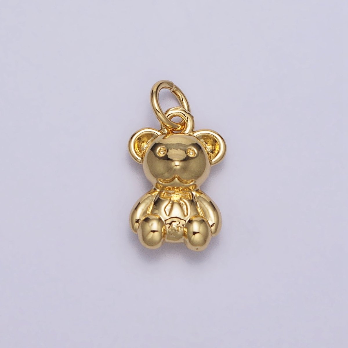 OS Gold Teddy Bear Animal Minimalist Mini Add-On Charm | AC215 - DLUXCA
