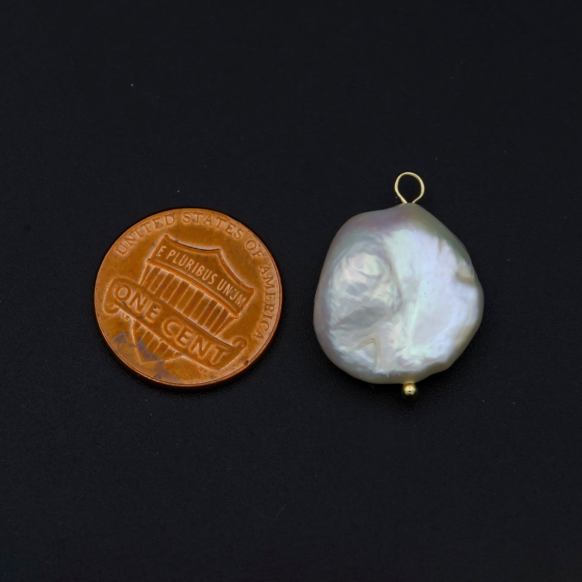 OS irregular pearl Freshwater Pearl Baroque Pearl Charm freeform Pearl Gold Plated Edges for Necklace Earring Bracelet Jewelry Making Supply P-1563 - DLUXCA