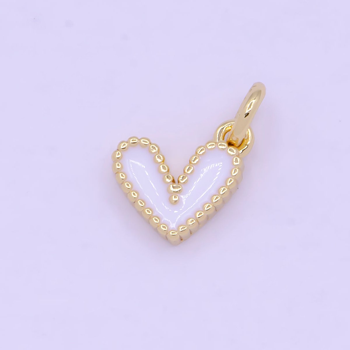 OS Mini Enamel Heart Charm Black White Pink Heart Charm Epoxy Heart Charm AG-080 AG-081 AG-082 - DLUXCA