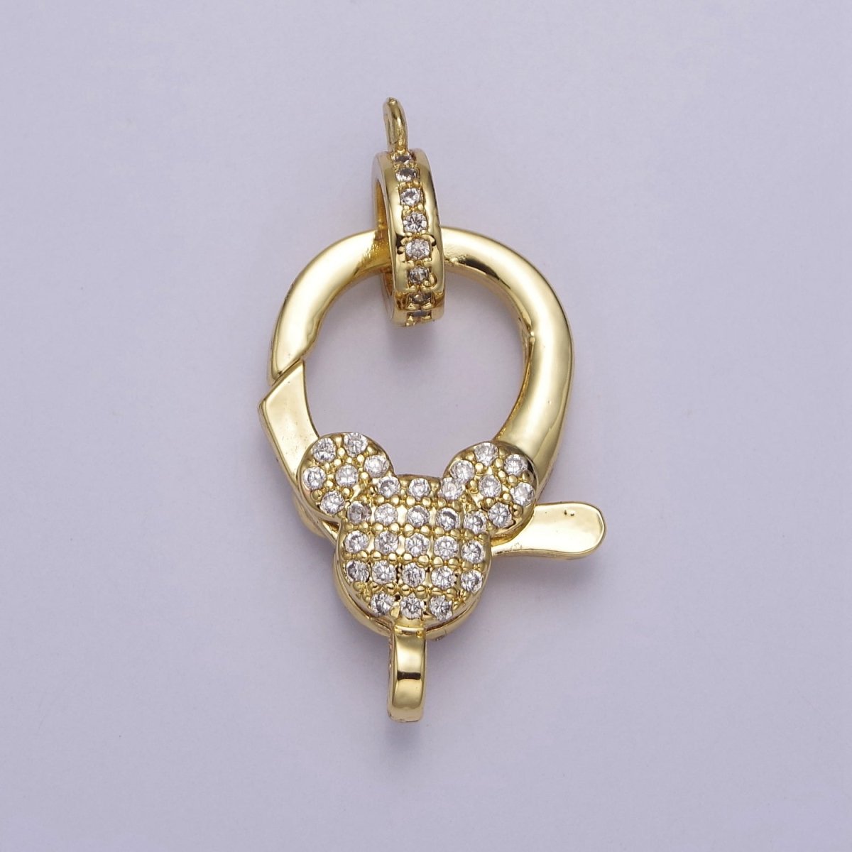 OS Pave Mickey Gold Parrot Clasps Lobster Clasp Pendant Unique Design Component Lobster Clasp for Jewelry Supply L-723 - DLUXCA