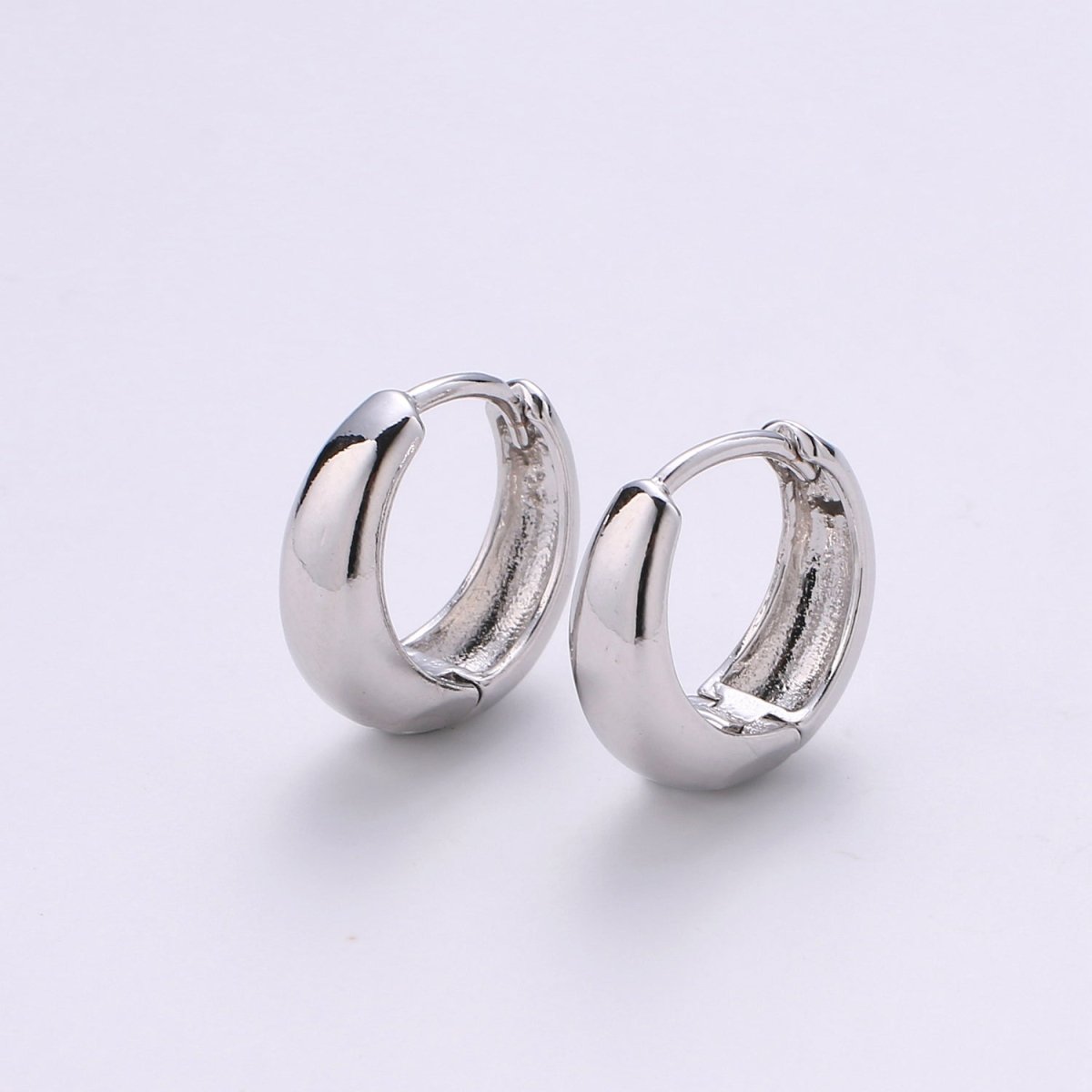 OS Simple Minimalist Thick Gold Filled Rose Gold / Silver / Gold Huggies K-658 - DLUXCA