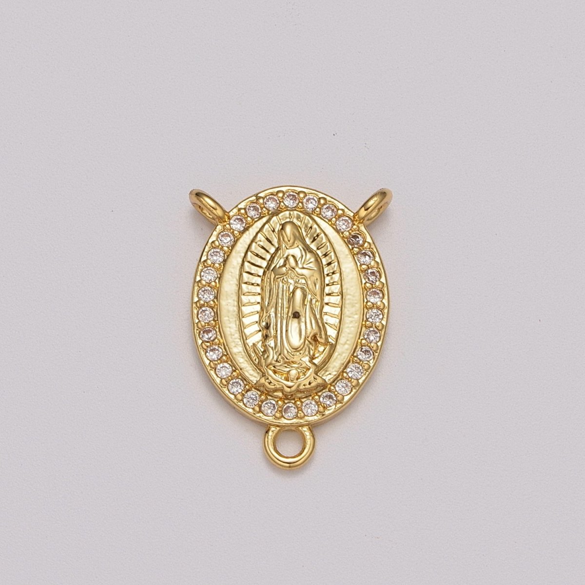 Our Lady of GUADALUPE Rosary Centerpiece Madonna Catholic Jewelry Virgin Mary CENTERS 14k Gold Filled N-068 - DLUXCA