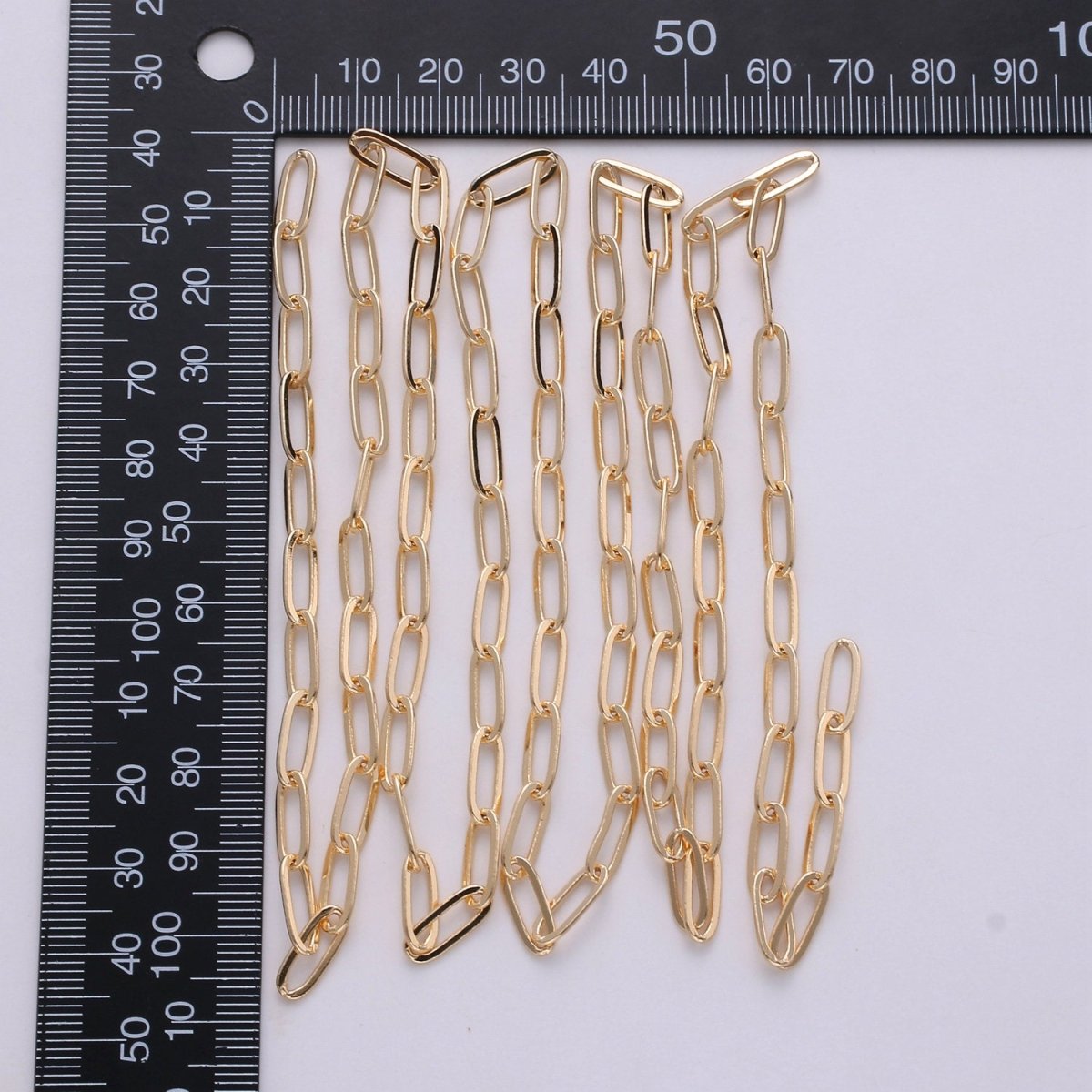 Oval Paperclip Chain Necklace 18K Gold Filled 4x10mm, Nickel Free Unfinished Link Chain | ROLL-312 ROLL-410 - DLUXCA