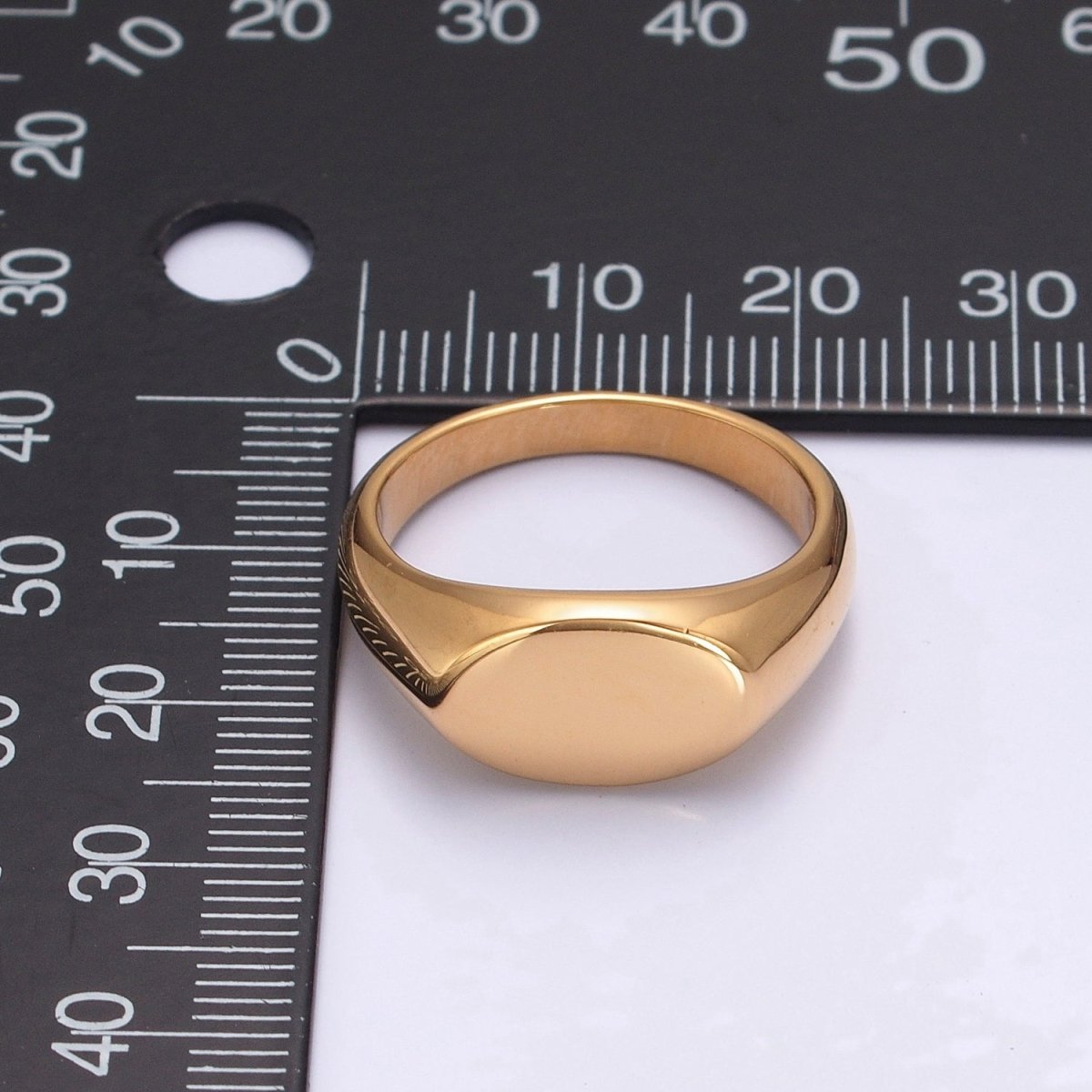 Oval Pinky Signet Ring, Stainless Steel Classic Signet ring, Pinky ring, Oval ring Minimalist Jewelry S-041 ~ S-044 - DLUXCA