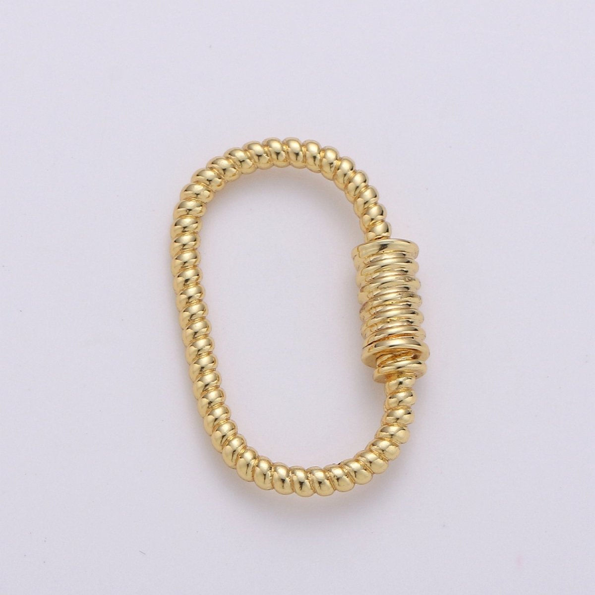 Oval Rope Style Carabiner Screw Clasp for Necklace Connector Jewelry Supply in Gold / Silver / Black / Rose Gold 25x16mm, K-474 - DLUXCA