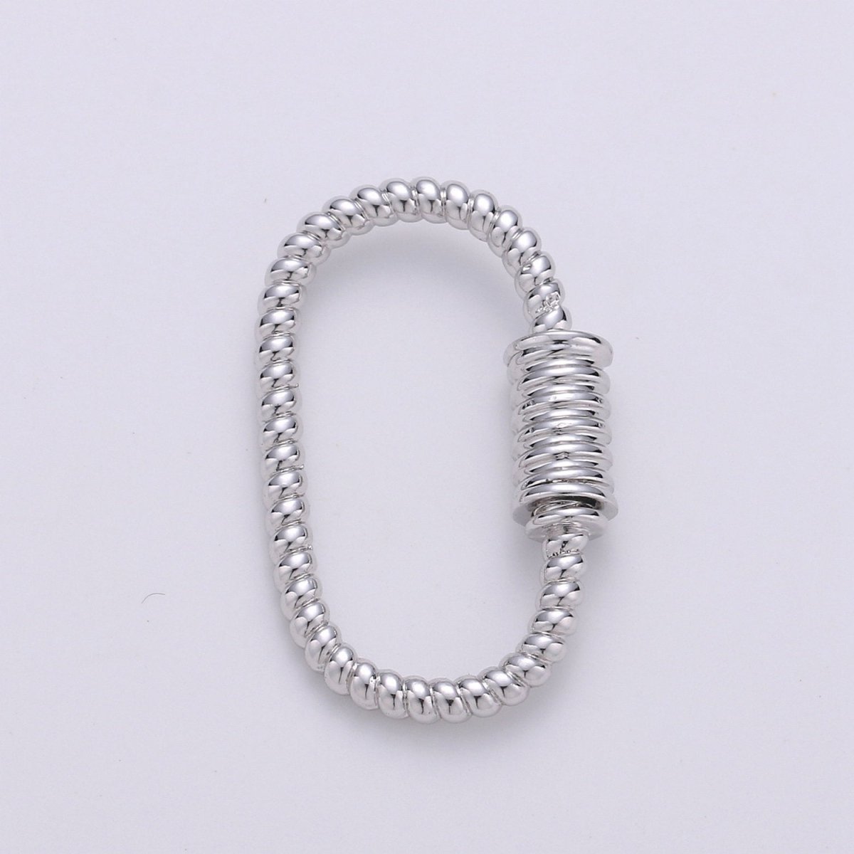 Oval Rope Style Carabiner Screw Clasp for Necklace Connector Jewelry Supply in Gold / Silver / Black / Rose Gold 25x16mm, K-474 - DLUXCA