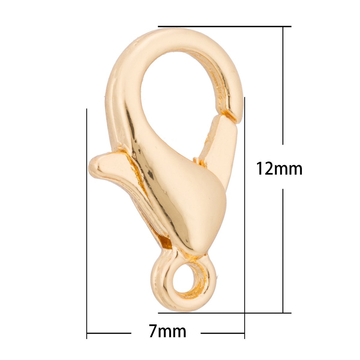 Overstock 24K Gold Filled 12mm x 7mm Lobster Clasps Closure Supply | K-117 K-241 - K-244 - DLUXCA