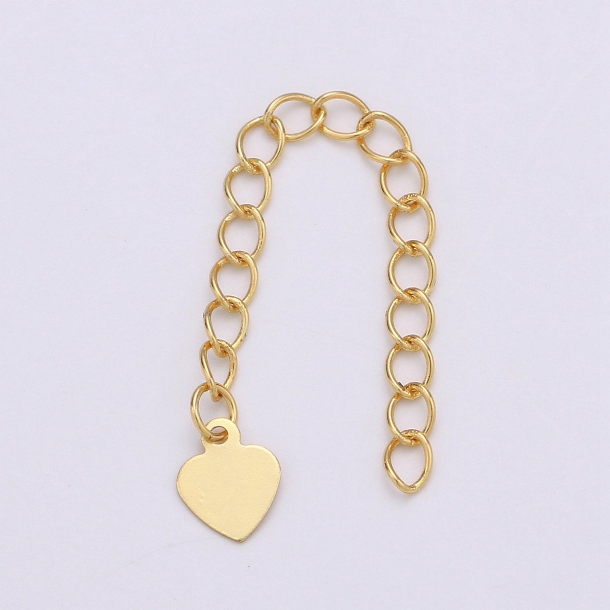 Overstock 24K Gold Filled Chain Extender For Necklace Bracelet Component Supply Findings Extenders with Heart charm K-624 - DLUXCA