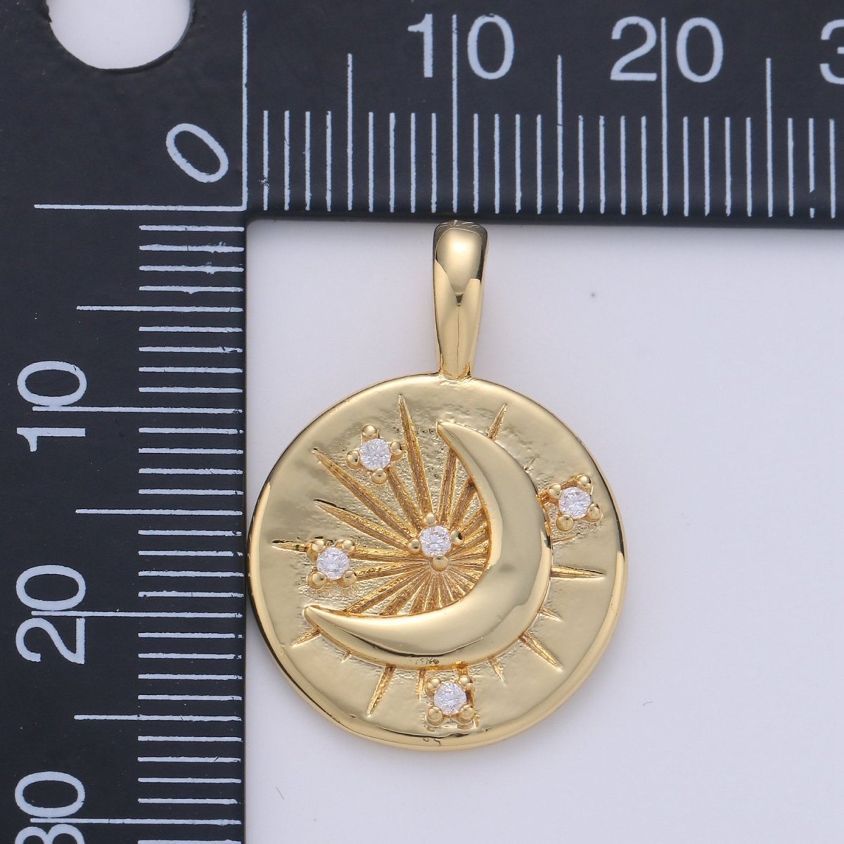 Overstock Blowout Celestial Jewelry Gold Crescent Moon Charm Jewelry Making Supply 24K Gold Filled Findings I-648 - DLUXCA