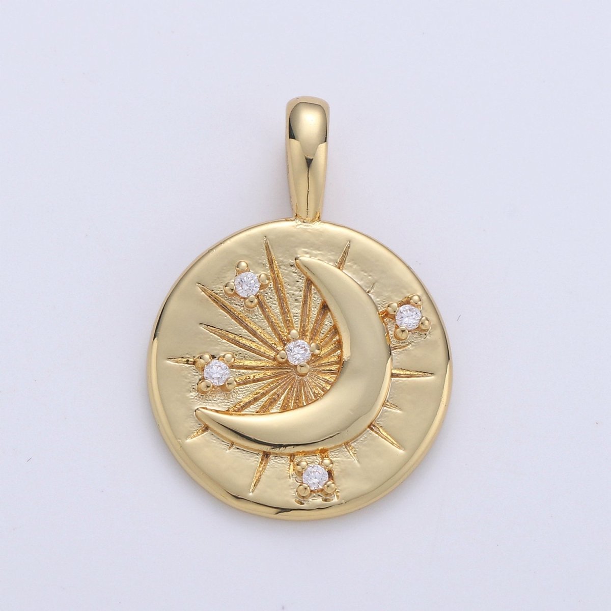 Overstock Blowout Celestial Jewelry Gold Crescent Moon Charm Jewelry Making Supply 24K Gold Filled Findings I-648 - DLUXCA