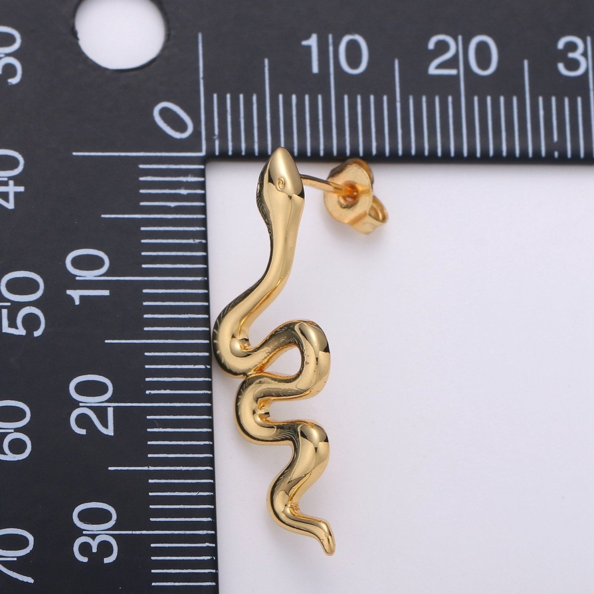 Overstock Gold Snake earrings, snake stud earrings, dainty earrings, Serpent earrings, delicate studs, gold earrings, minimalist earring K-542 - DLUXCA