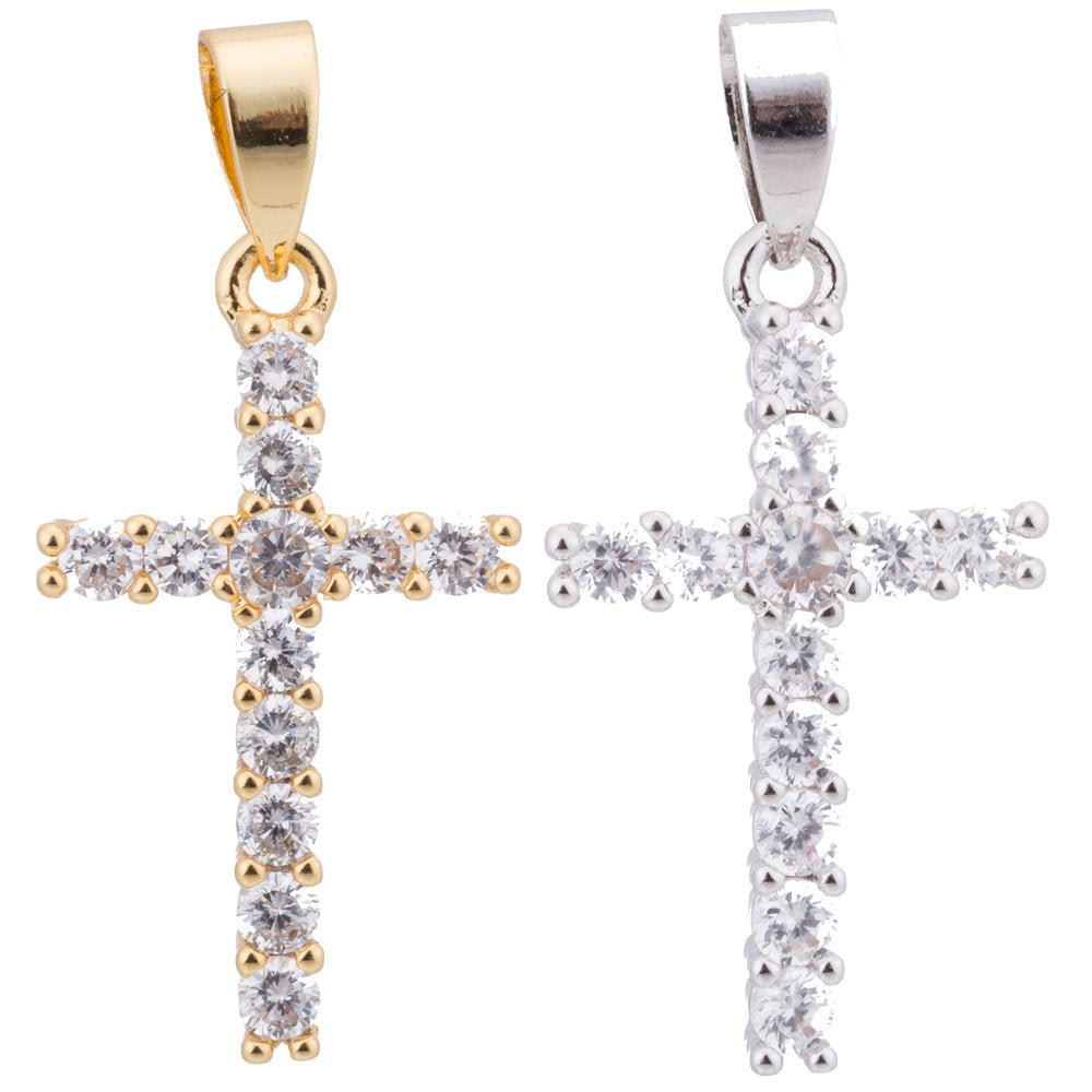 Overstock Pricing Gold Fill Cross, Jesus, Faith, Hope, Love, Believe, Family, Cubic Zirconia Necklace Pendant Charm Bead Bails Findings for Jewelry Making H-122 H-425 - DLUXCA