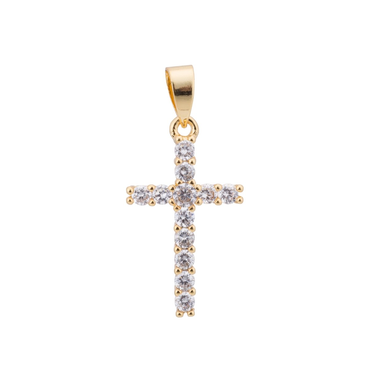 Overstock Pricing Gold Fill Cross, Jesus, Faith, Hope, Love, Believe, Family, Cubic Zirconia Necklace Pendant Charm Bead Bails Findings for Jewelry Making H-122 H-425 - DLUXCA