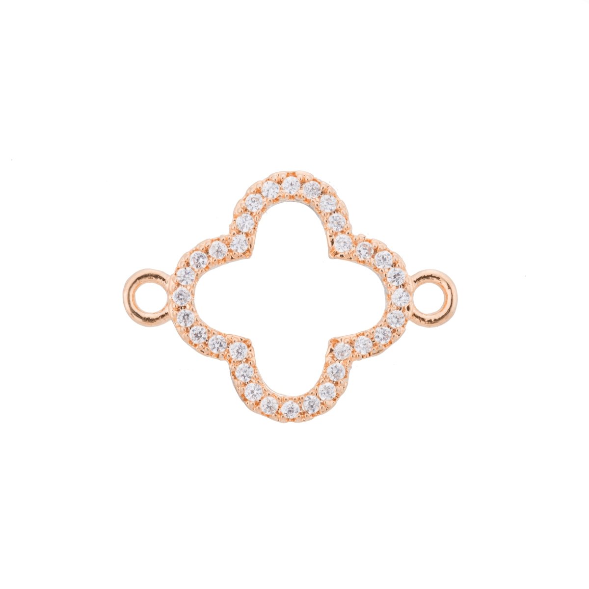 Overstock White Gold Filled, Gold Filled Daisy Flower Gold Clover Leaf Beads Handmade DIY Gift Cubic Zirconia Bracelet Charm Bead CONNECTOR Gold Plated for Jewelry Making | F-099 - DLUXCA