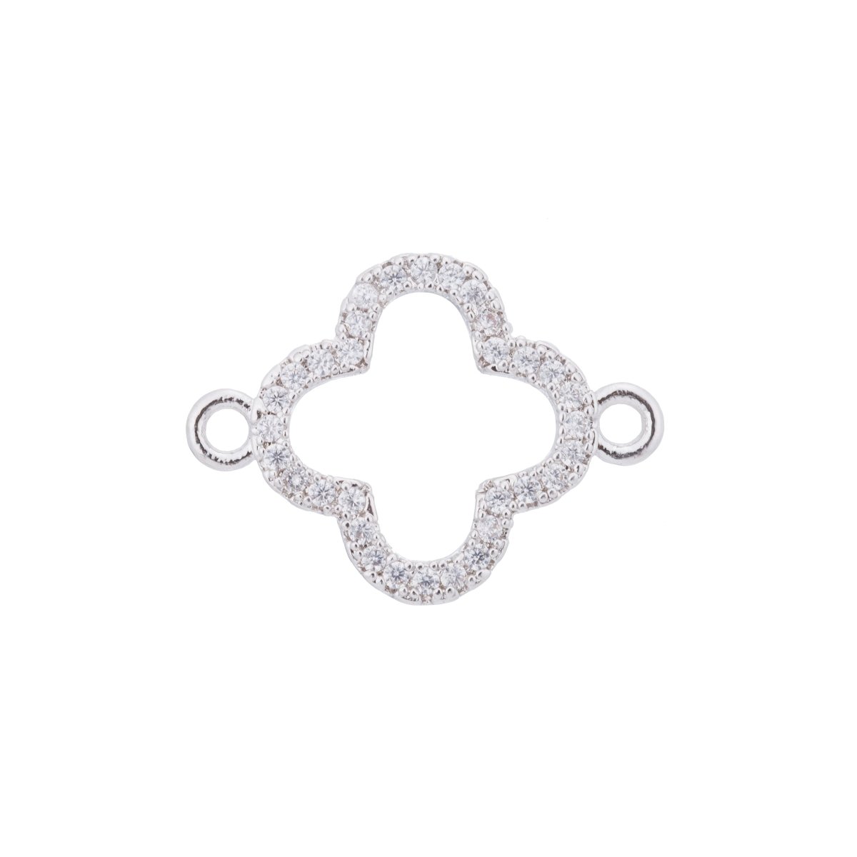 Overstock White Gold Filled, Gold Filled Daisy Flower Gold Clover Leaf Beads Handmade DIY Gift Cubic Zirconia Bracelet Charm Bead CONNECTOR Gold Plated for Jewelry Making | F-099 - DLUXCA