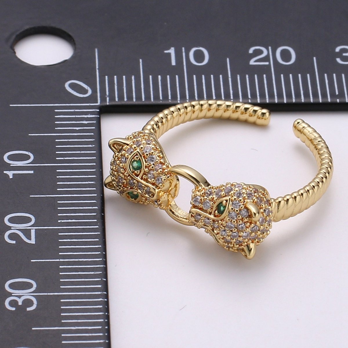 Panther ring, minimalist ring, animal ring, dainty gold ring, gold Leopard ring, animal jewelry,Gold Open ring, Adjustable Twisted ring R-159 - DLUXCA