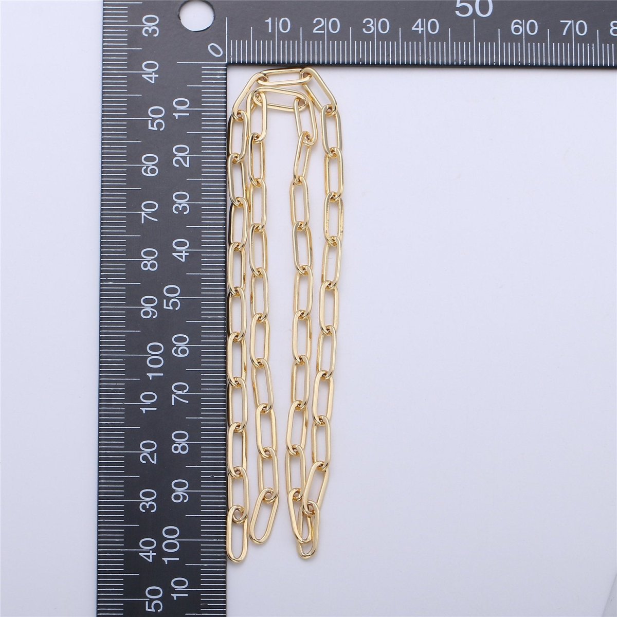Paperclip Chain Necklace, 14X5mm 18K Gold Filled Long Oval Rectangle PAPER CLIP Chain 1 yard, Lead, Nickel Free Unfinished Link Chain | ROLL-001 - DLUXCA