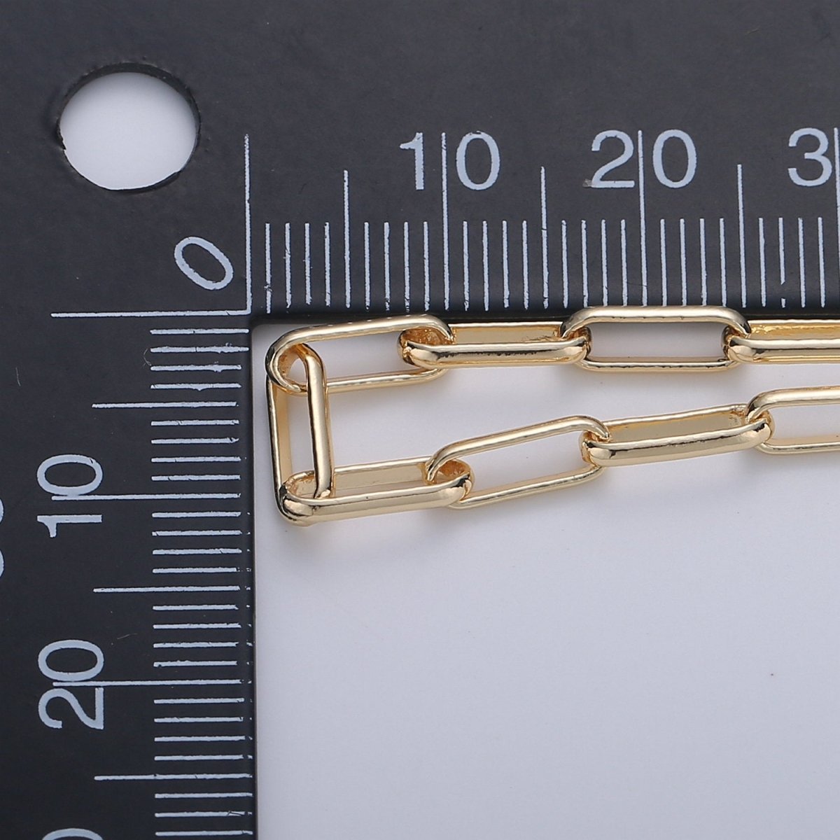Paperclip Chain Necklace, 16K Gold Filled Oval Paper Clip Chain, Lead Nickel Free Unfinished Link Chain | ROLL-308 Clearance Pricing - DLUXCA