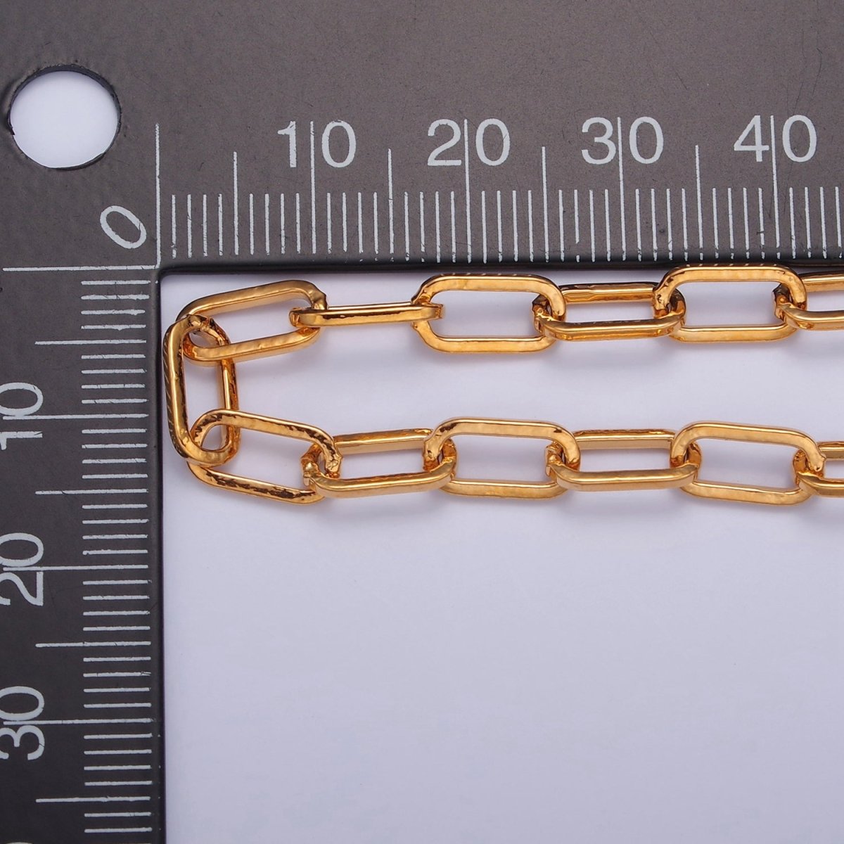 PaperClip Unfinished Chain, 10mm x 5mm, 24k Gold Filled Chain 19.5 inch long | WA-1382 Clearance Pricing - DLUXCA