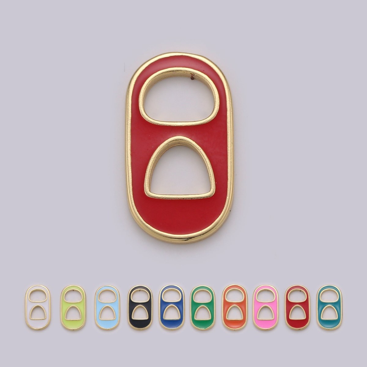 Pastel Color Enamel Soda Tab Charm Gold Soda Pull-tab Pendant Charm For Earring Bracelet Necklace Jewelry Making Supplies C-781~C-790 - DLUXCA