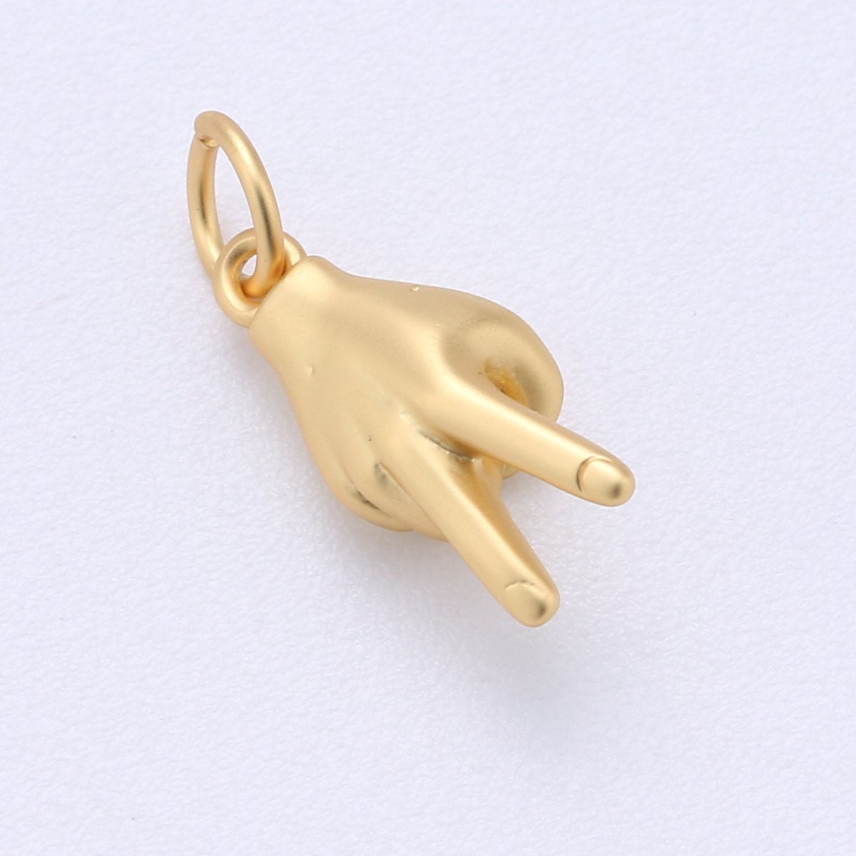 Peace Sign Hand Symbol Charm, Unique Gold Fill Peace Sign For Necklace Pendant Bracelet Earring Charm Jewelry Making Gift For Hippy C-407 - DLUXCA