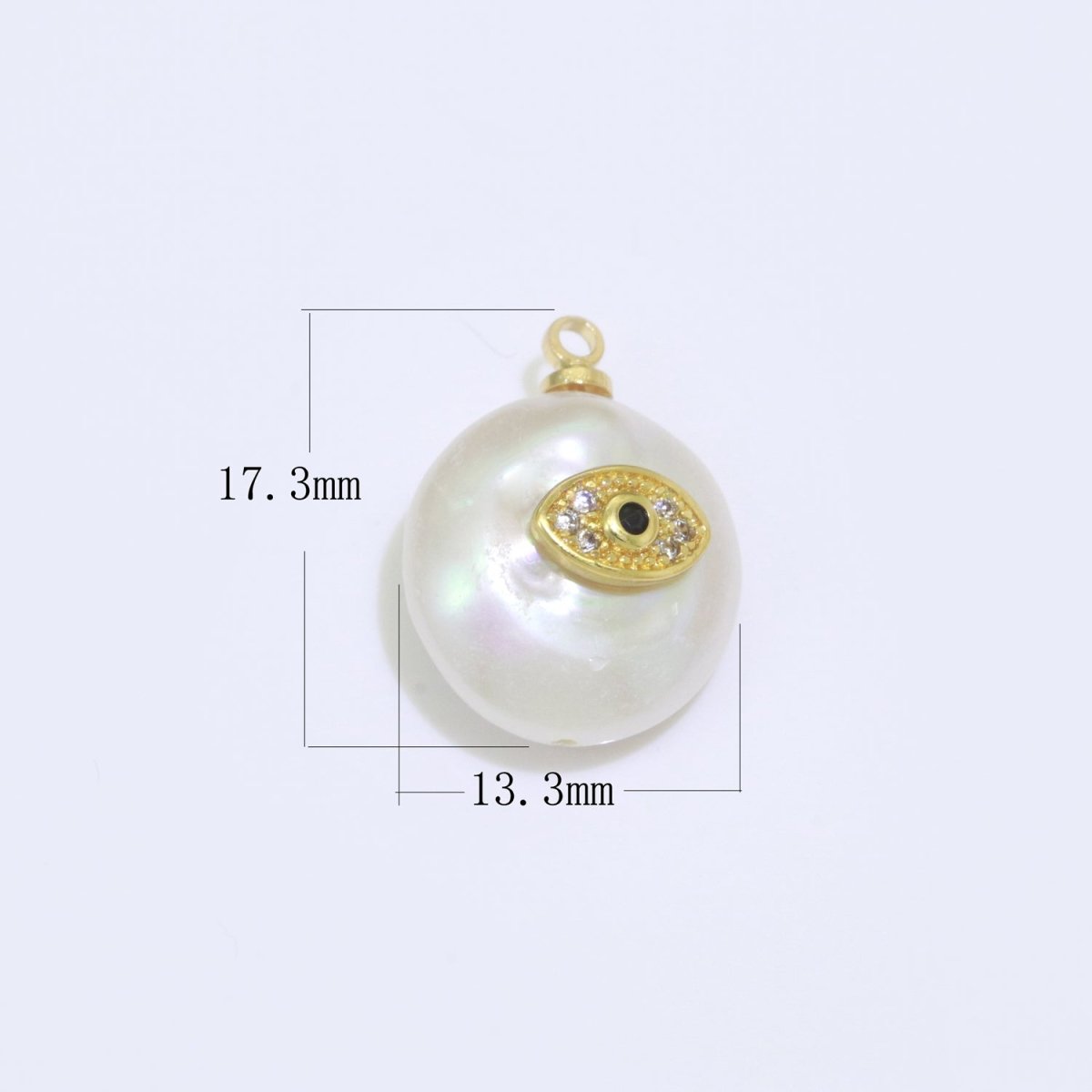 Pearl Gold Evil Eye Charm, Bee, Thunder, Weed, Star Charm Dainty Pear Freeform Pearl Jewelry for Amulet Pendant Jewelry Supply P-1826 P-1827 - DLUXCA