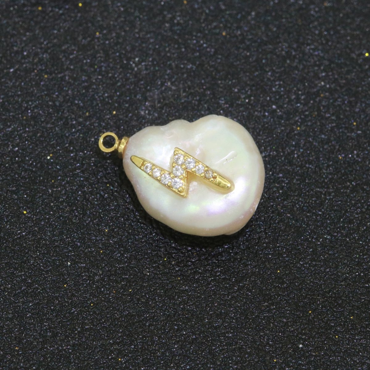 Pearl Gold Evil Eye Charm, Bee, Thunder, Weed, Star Charm Dainty Pear Freeform Pearl Jewelry for Amulet Pendant Jewelry Supply P-1826 P-1827 - DLUXCA